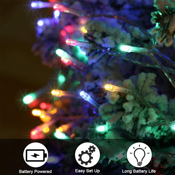 10M 100 LED Multicolor Julbelysning Inomhus Batteri