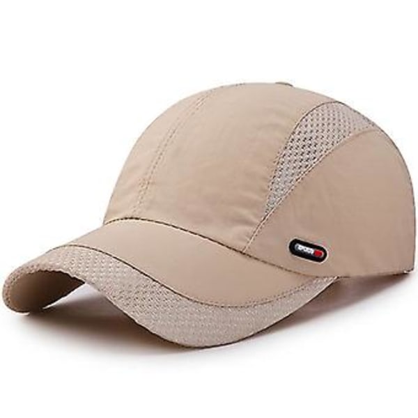 Mænd Kvinder Mesh Baseball Kasketter Sport Løbeåndbar Visir Hatte Sommer Unisex (Beige)