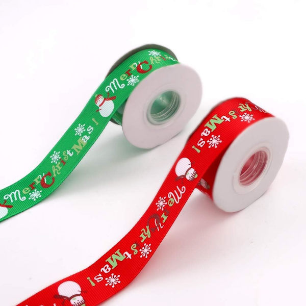 Röd grön julband, 20 meter snögubbe snöflinga god jul
