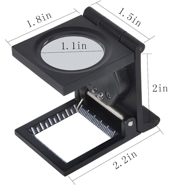 Tygförstoringsglas - LED 10X Lins Fällbart Stativ Tyg Tyg Squa
