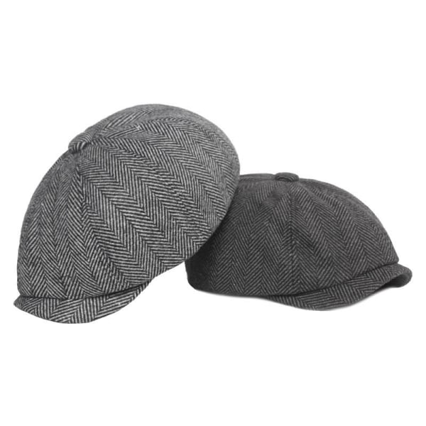 Lysegrå, flat hatt for gutter, tweed Gatsby hatt Ivy Irish hatt for menn