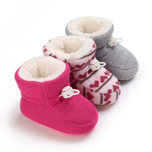 Baby Boy Girl Boots, Nyfödd Vinter Varm Mjuka Snow Boots Spjälsäng Skor Toddler Halkfritt First Ste