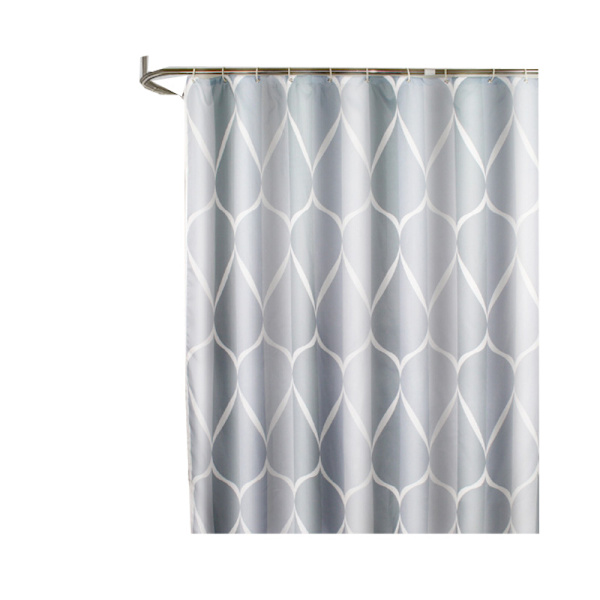 Grå stoff dusjforheng, vanntett design og polyester, Q*