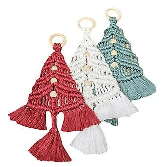 3 st Julgran DIY Kit Vävd Makramé Julgran Väggbonad Ornament ( )