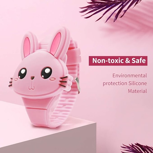 Børneure, Pigers Ur Digital Sød Form LED Mode Silicone Ba