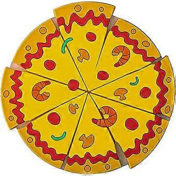 2 st Bordstabletter Runda Bordstabletter Set om 2 Pizzaformade Tryckta Bordstabletter