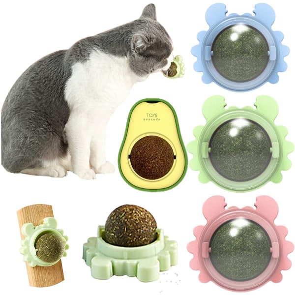 Kattmyntabollar, 3 st, roterande kattmyntaboll för väggmontering