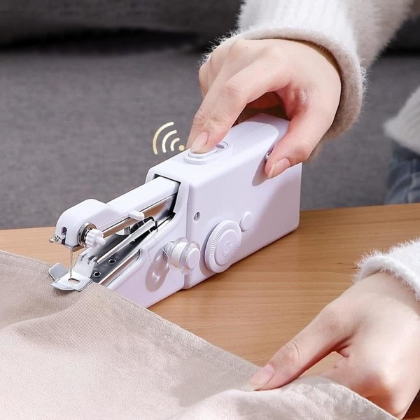 Mini bärbar elektrisk handhållen symaskin med sysats för DIY plaggreparation