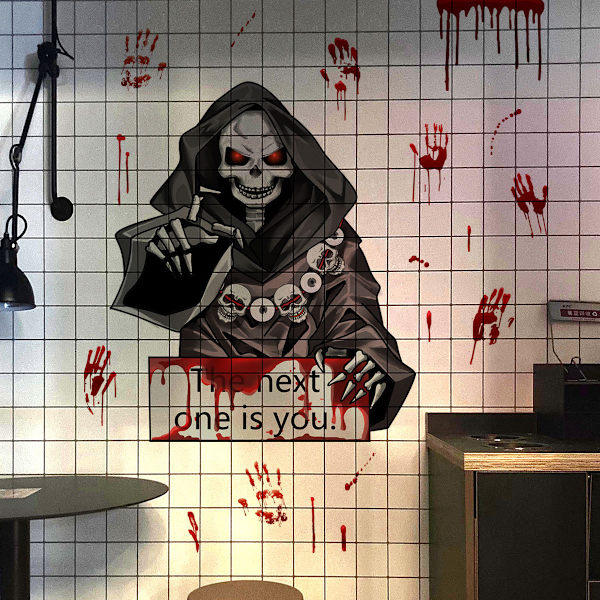 2 stk Halloween veggklistremerker, Halloween toalettsete klistremerke, Rem