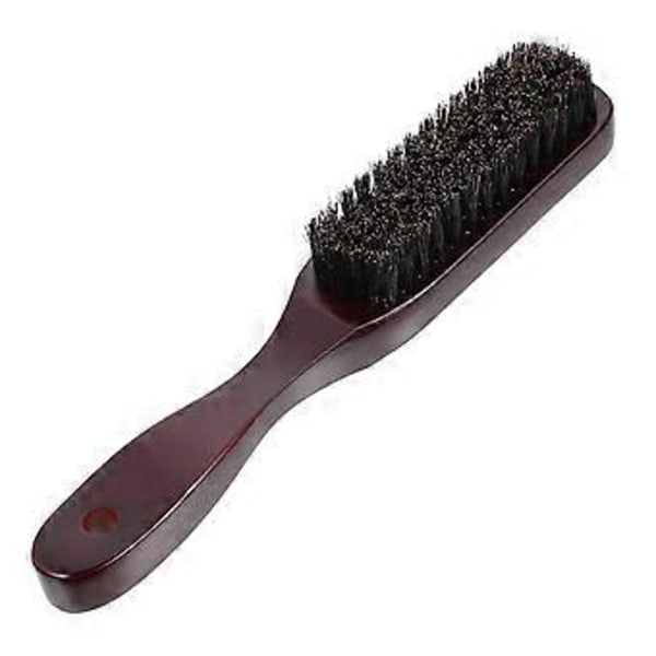 1 stk. Træskægbørste til mænd, Mustachbørste, Professionel Barberbørste (Sort)