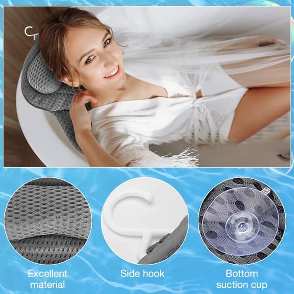 4D badekarpute med 6 sugekopper, badepute for badekar, badepute badekar for jacuzzi, H