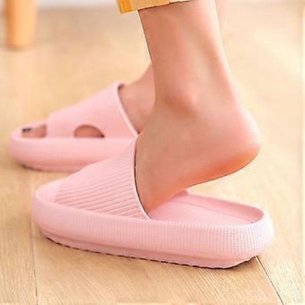 Tjocka Plattform Badrum Hemtofflor Kvinnor Mjuk Sula Eva Inomhus Tofflor Sommar Halksäkra Sandaler Unisex (38 39 Havsblå)