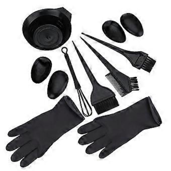 1 Set Frisörverktyg Kit Hårbehandlingsskål Borstar Färgmixer Latexhandskar Set Frisörsalongsverktyg