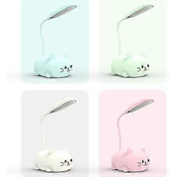 Bordlampe, Bærbar LED Nattlys, Søt Skrivebordslampe, Sammenleggbar USB Oppladbar Leselampe Barnerom (Rosa)