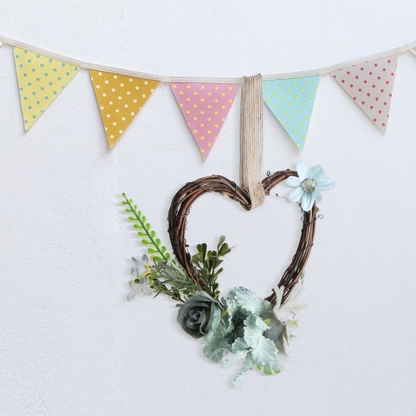 Hjerteformet Vingran Krans Gren Girlander DIY Vingran Krans Dekorasjoner
