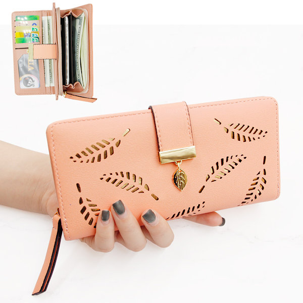 Damplånbok (rosa), Dammyntbörs, Läder Bifold Plånbok L