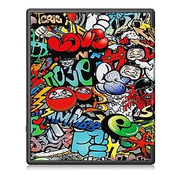Maltet Cover i Læder med Maleri til Kobo Elipsa 2E (Graffiti)