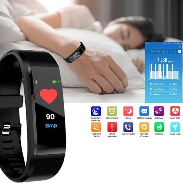 Bluetooth Sports Smart Armbånd Vandafvisende Hjertefrekvens Blod Oxygen