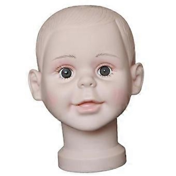 PVC Barn Huvud Mannekäng Modell Peruker Hatt Glasögon Halsduk Displayställ S(S )