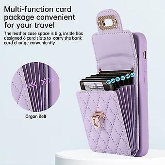 Korttipaikka Nahkapuhelinkotelo iPhone 14 Plus:lle (Violetti)