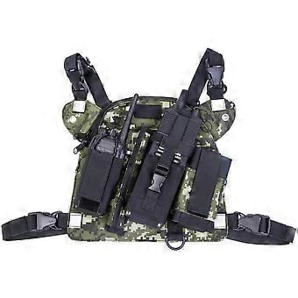 Radio Pack Ryggsäck Tvåvägsradio Bärväska för Löpning Cykling Vandring Camping Svart (FÄRG 2)