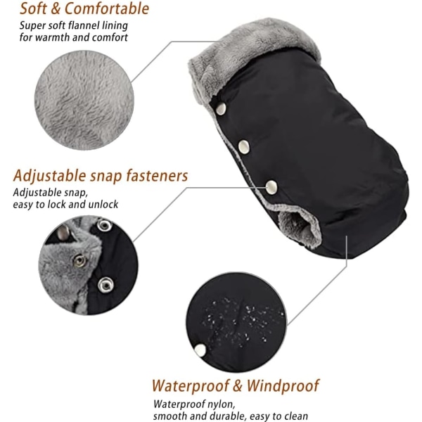 Stroller Gloves, Baby Stroller Gloves Soft Warm Windproof and Wat