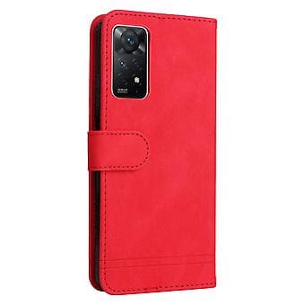 Läderfodral för Xiaomi Redmi Note 11 Pro 4G (Röd)