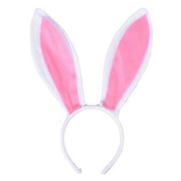 Blød Plys Kaninører Hårbøjle Kaninøre Hårbånd Hovedbeklædning til Jul Påske Ferie Kostume Cosplay Festgave (Grå og Pink)