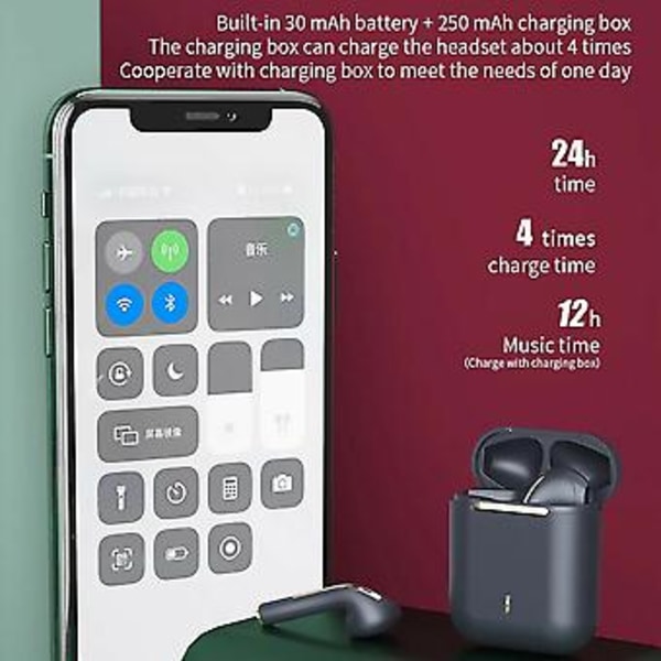 Bluetooth Øretelefon til Smartphone Android Trådløse Støjreducerende Ørepropper (Sort)