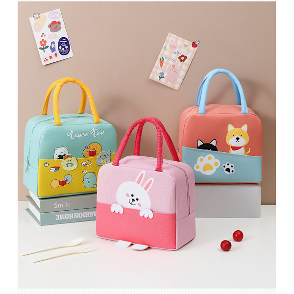 Lunchväska - Återanvändbar Lunchbox Läckagesäker Kylare Tote Bärbar Fr