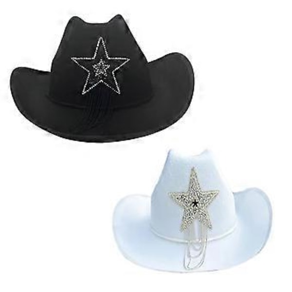 Brud Cowgirl Hatt Brud Hatt Brud Cowboy Hatt Möhippa Hatt Cowboy Fedoras hatt Disco Cowboy Hatt Vit (Vit)