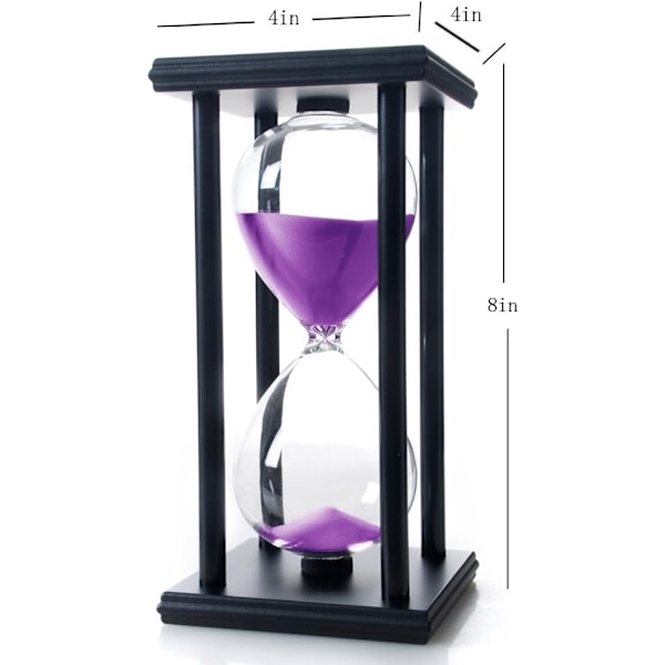 Lila 60 minuters timglas i trä, timglas
