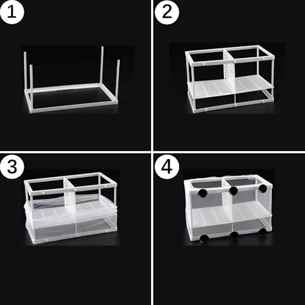 2 st. lekbox (16,5 x 14,5 x 15 cm), isoleringsnät för akvarier, akvariefiskyngelkläckare, Sui