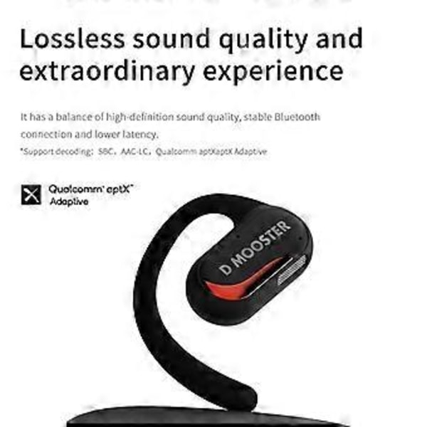 D MOOSTER D13 Pro Luftledning Bluetooth Hörlurar (Svart)