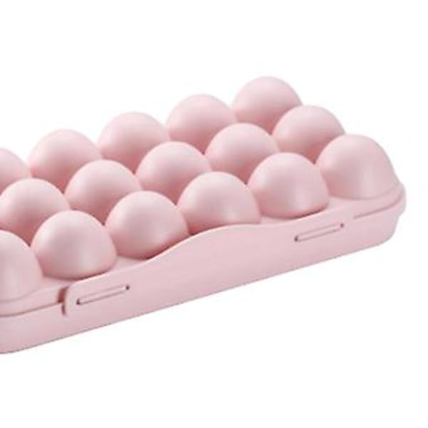 Stabelbar 12 Egg/18 Egg Holder Fryser Kjøleskap Matbeholder Organizer Brett (Rosa 18 Egg)