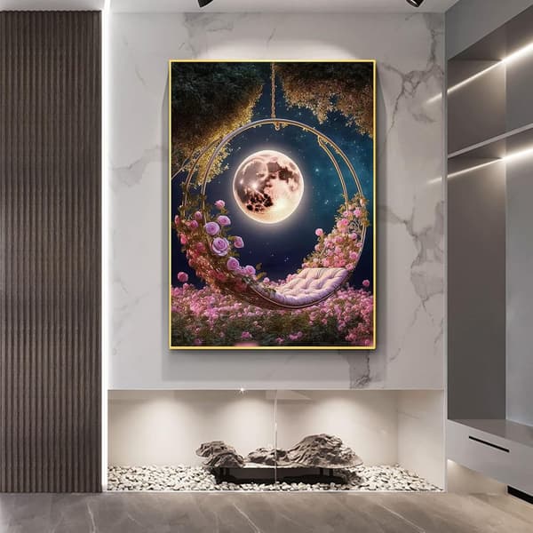 30x40cm (Rose Moonlight) Timanttimaalaus, 5D Timanttimaalaus Ki