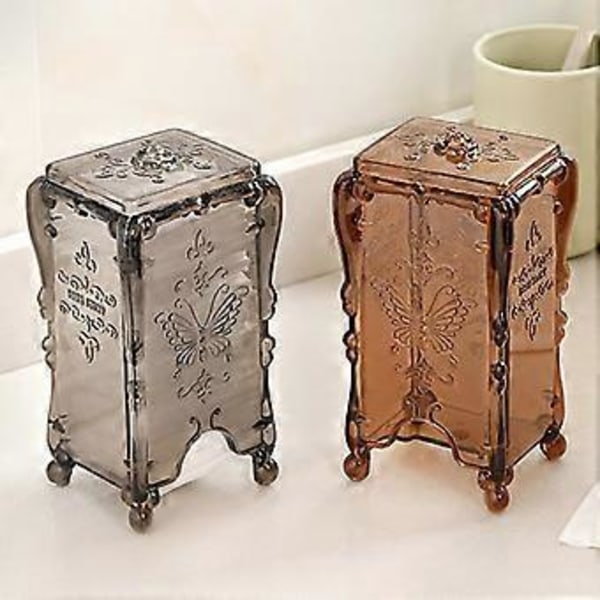 Makeup Organizer Høj Kapacitet Støvtæt Transparent Synlig Sommerfugl Cameo Craft Vatrondel Dispenser til Badeværelse Qinhai (Sort)