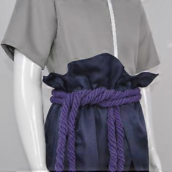 NARUTO Ninja Uchiha Sasuke Cosplay Kostym Set Party Maskerad Halloween Kostym för Vuxen (M Grå)