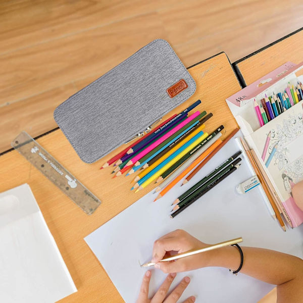 Etui, lærred, stor kapacitet, pennepose, makeup-pung, praktisk