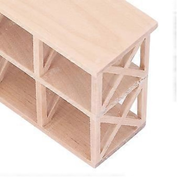 1:12 Skala Dockskåp Trä Förvaringshylla Dockskåp Miniatyr Display Bokhylla för Matsal