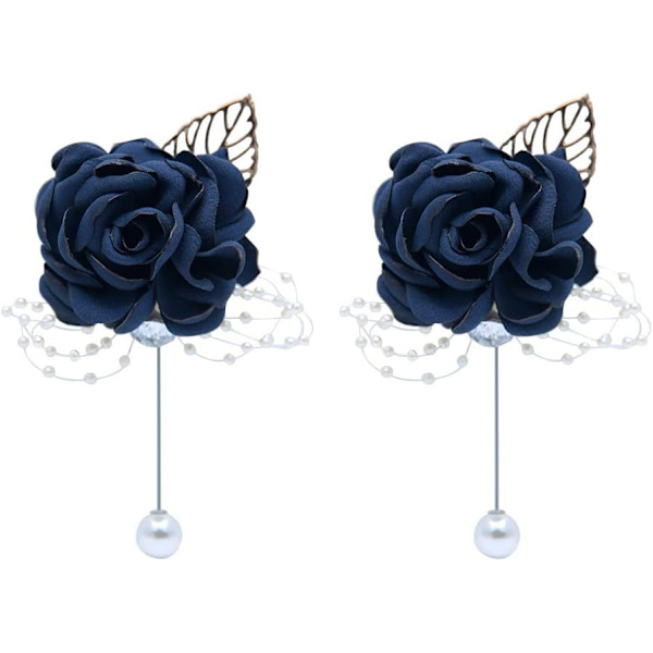 （blå）2 st bröllopsdekorationer flicka brudtärna corsage bal corsage bröllop de