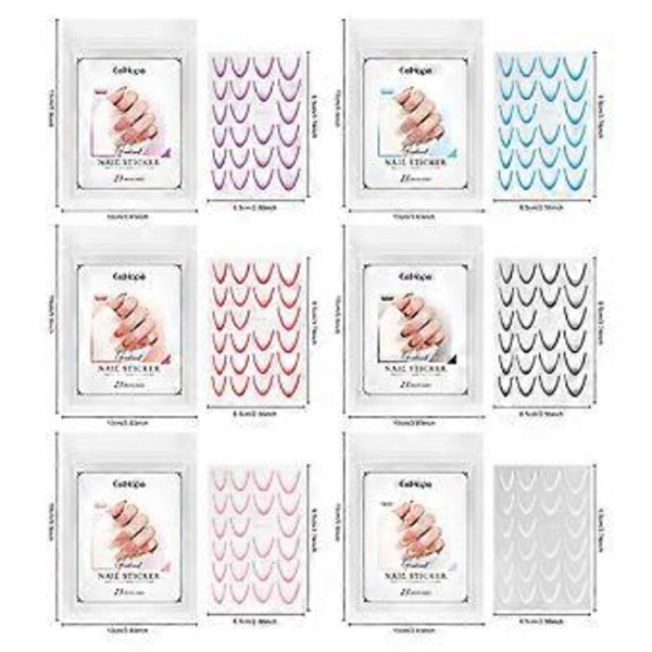 Franska Gradient Nagelkonst Dekaler Stilfulla Damnageldekorationer och Nagelvänliga Nagelstickers för Fester och Bröllop Svart (Svart)