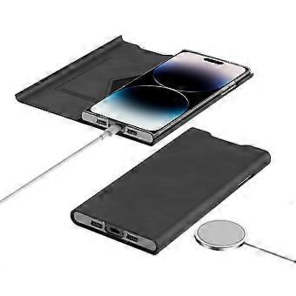 PU Læder+PC Stativ Telefonetui til iPhone 15 Plus, Nappa Struktur Kort Holder Telefon Cover (Style A)