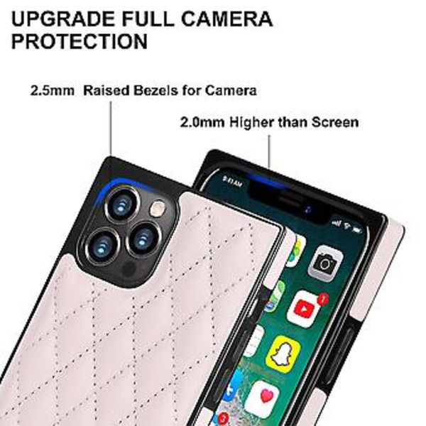 iPhone 14-fodral med kedja i PU-läder Datura Diamond Lattice (Rosa)