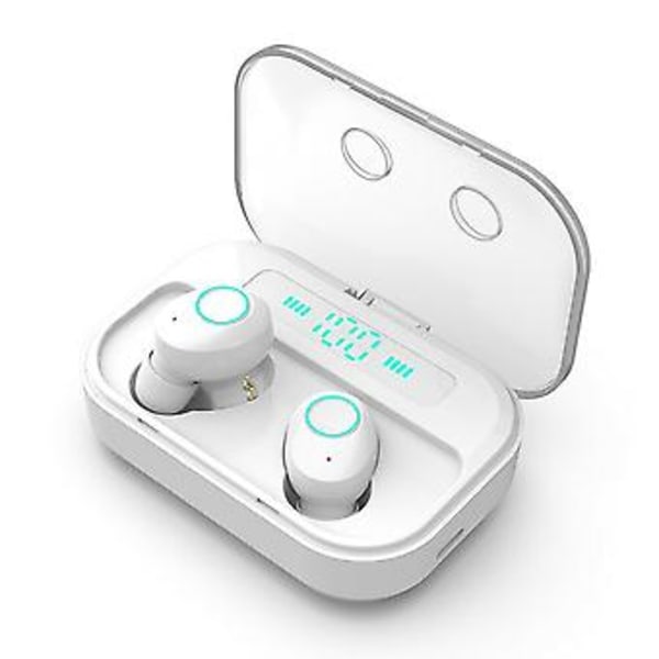 Bluetooth V5.0 Stereo Øretelefon Trådløse IPX7 Vandtætte Touch Ørepropper Headset (M7-Hvid)