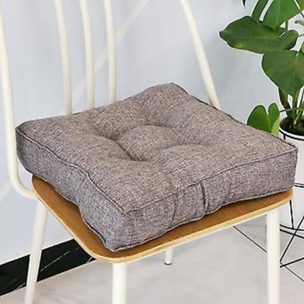 Firkantet Gulvpute Dekorativ Pute Søt Farge Pustende Meditasjonsgulvpute for Stue Peis Utendørs Gulv (40cm Hvit)