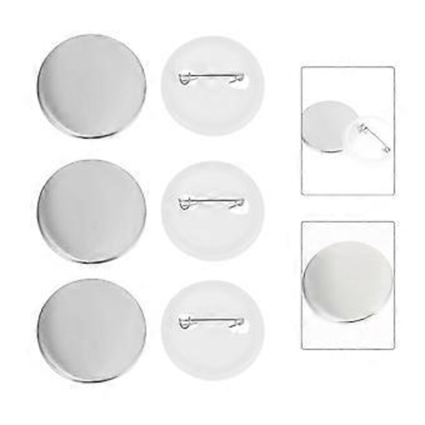 100 Set Knappnålsdelar Tomma Märken DIY Märken Hantverk för Gåva (50mm)