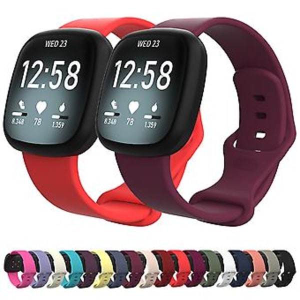 Fitbit Versa 3 / Sense -silikoniranneke, koko: L (Tummanvioletti)