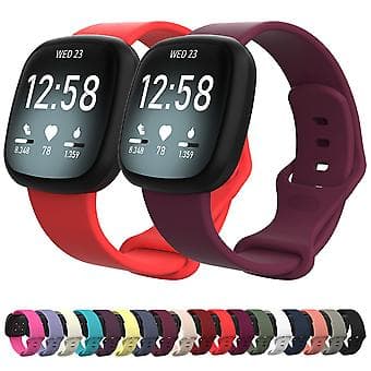 For Fitbit Versa 3 / Sense Silikon Armbånd Størrelse: L (Lilla)