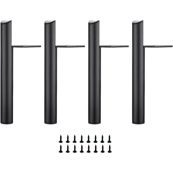 4 stk. 18 cm møbelben, sorte metalbordben, DIY møbelben, med skruer, brugt til so